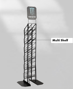 Soporte de exhibición de supermercado para bebidas, promoción de alambre de hierro, estante de exhibición de cerveza y Coca Cola, logotipo personalizado negro - Product Image 5