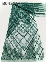 CHOCOO Tissus en dentelle brodée de perles violettes en gros pour femmes, tissu en dentelle française en tulle africain perlé et à sequins
