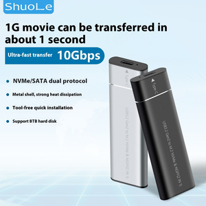 เคส <span class=keywords><strong>M</strong></span>.<span class=keywords><strong>2</strong></span>อะลูมิเนียม NVMe SSD USB Gen2 10Gbps เคสฮาร์ดไดรฟ์ PCIe สำหรับ2230/2242/2260/2280 SATA NGFF 5Gbps SSD - Product Image 2