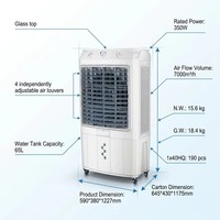 Refroidisseur d'air commercial JOYHI 350W |   Réservoir de 65 L |   Ventilateur de refroidissement portable sur pied