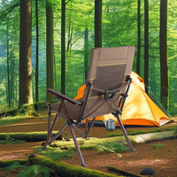 Chaise de camping pliable en métal avec accoudoir porte-gobelet pour concerts de plage en plein air sport voyage jardin utilisation