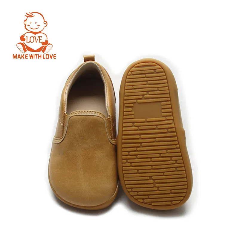 Beibeihappy Nieuwste Ergonomisch Ontwerp Ademend Echt Leer Minimalistisch Blootsvoets Brede Neus Slip-On Casual Schoenen Kids Baby