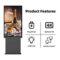 Luar ruangan 55 "layar tunggal Drive melalui Android Totem LCD Digital reklame dan tampilan papan Menu luar ruangan restoran Drive melalui