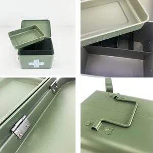 BX Home Use Metal Medicine Box Emergency Storage With Lid Health Metal Medical Box First Aid Box