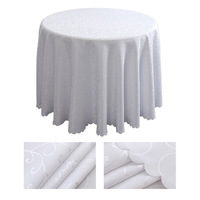 Nappe Ronde Anti-rides 100% Polyester Tissé pour Mariages, Banquets, Hôtels, Festivals – Décoration Moderne Lavable
