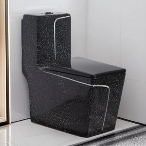 مرحاض حديث أسود اللون الأكثر مبيعًا للاستخدام في الفلل والمدارس، مرحاض سيراميك معلق على الحائط بنظام شطف سيفوني - Product Image 4