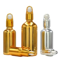 Botol pompa kaca emas, botol pompa kosmetik mewah, botol kaca emas, 5ml 10ml 15ml 20ml 30ml 50ml 100ml