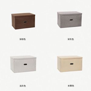Home Closet Organizers with Lids Large Cotton Linen Fabric Folding Kids Toy Foldable Cotton <b>Storage</b> Box Bins <b>Clothes</b> Organizer - Product Image 6