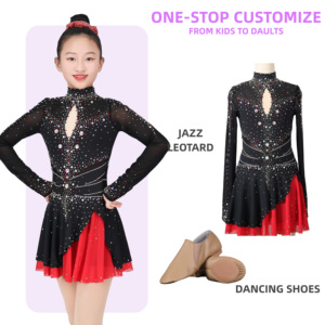 Kits <span class=keywords><strong>de</strong></span> costumes <span class=keywords><strong>de</strong></span> gymnastique rythmique professionnels-personnalisés pour filles/garçons/adultes avec justaucorps <span class=keywords><strong>de</strong></span> gymnastique à motifs imprimés - Product Image 2