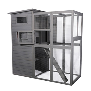 Casa <span class=keywords><strong>de</strong></span> gato al aire libre <span class=keywords><strong>de</strong></span> madera <span class=keywords><strong>de</strong></span> alta calidad refugio resistente a la intemperie para mascotas con diseño <span class=keywords><strong>de</strong></span> varios niveles y <span class=keywords><strong>ventanas</strong></span> <span class=keywords><strong>de</strong></span> ventilación - Product Image 5