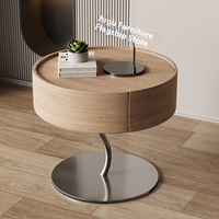Table basse moderne simple en bois massif nouvelle selle en cuir design créatif personnalisé pour chambre d'enfant balcon meubles de maison