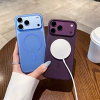 Nouvelle coque de téléphone portable en TPU givré avec aimant pour iPhone, coque arrière en TPU