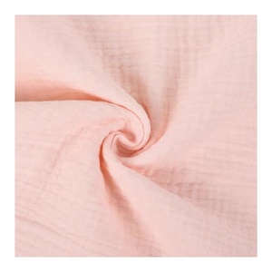 Tissu en mousseline <span class=keywords><strong>de</strong></span> <span class=keywords><strong>coton</strong></span> biologique 100% directement <span class=keywords><strong>de</strong></span> l'usine, tissu <span class=keywords><strong>double</strong></span> <span class=keywords><strong>gaze</strong></span> froissé, motif uni, garçons et filles, costumes tissés, peigné - Product Image 6