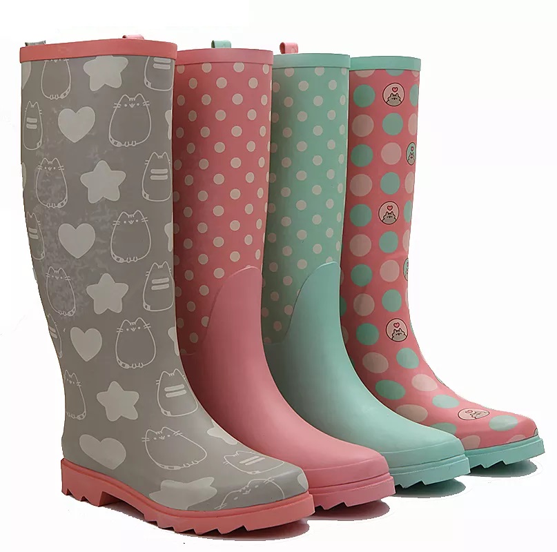 Waterproof Outdoor Garden Casual Rubber Rain Boots Shoes Women Print Ladies Wellies Rubber Boots