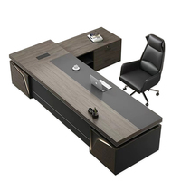 Table de bureau haut de gamme en forme de L de 2m meubles de bureau bureau exécutif pour PDG