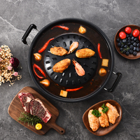 YUEDISI Style thaïlandais extérieur rond Barbecue gril poêle en aluminium antiadhésif sans fumée BBQ plaque chauffante