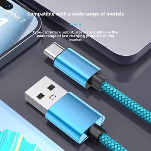NUOVO <span class=keywords><strong>Cavo</strong></span> <span class=keywords><strong>USB</strong></span>-<span class=keywords><strong>C</strong></span> Intrecciato in Nylon per Ricarica Rapida e Trasferimento Dati, Compatibile con Samsung <span class=keywords><strong>iPhone</strong></span> 17 16, Lunghezze 1M 2M 3M, Cavi <span class=keywords><strong>USB</strong></span> Durevoli - Product Image 3