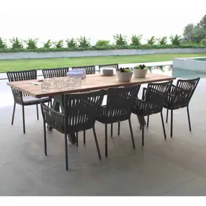 9 pezzi mobili da giardino tavolo da giardino in legno e sedie set da giardino mobili da esterno 8 posti