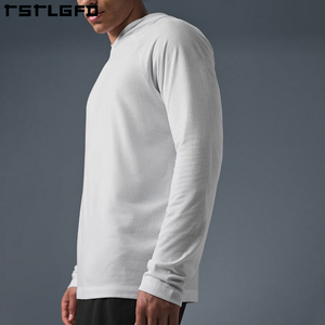 Logotipo personalizado Cómodo Transpirable Deportes Secado rápido Tight Fitness Hombres Correr al aire libre Camiseta de alta elasticidad Manga larga - Product Image 3
