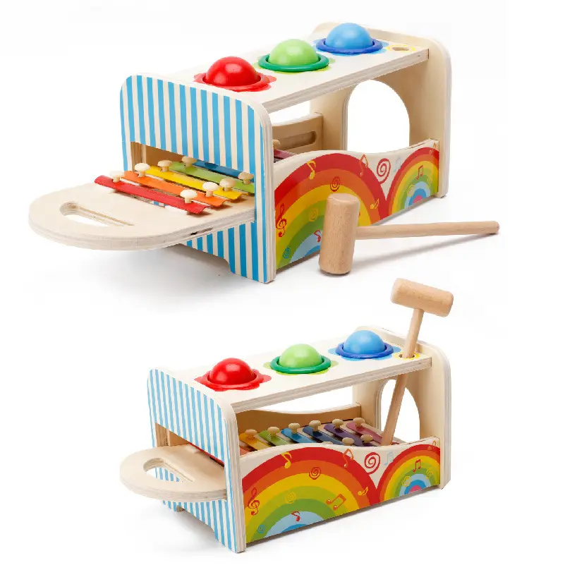 卸売り幼児教育玩具ポンドタップベンチ木製木琴ベビー玩具子供用多機能マルチカラー