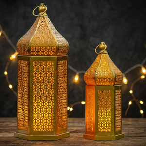 Moroccan Style Iron <b>Lantern</b> with Antique Finish Handmade Lightweight <b>Candle</b> Holder for Weddings Festivals Luxury Home Decor - Product Image 3