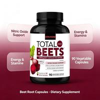 OEM ODM Total Beets Vegan Capsules, Capsules végétales à base d'extrait de racine de betterave, de pépins de raisin et de baies d'aubépine, pour soutenir la santé cardiaque