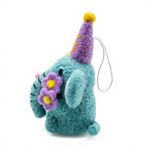 Festive Handmade Elephant <b>Felt</b> Party Hat Safari <b>Animal</b> Christmas Tree Decoration Customized Eco-Friendly 100% Wool Home - Product Image 4