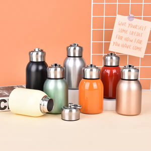 Custom Stainless Steel Vacuum Chubby <b>Thermos</b> Portable Carry Ring Outdoor Pocket Water <b>Cup</b> 6-12 Hours Thermal Insulation - Product Image 1