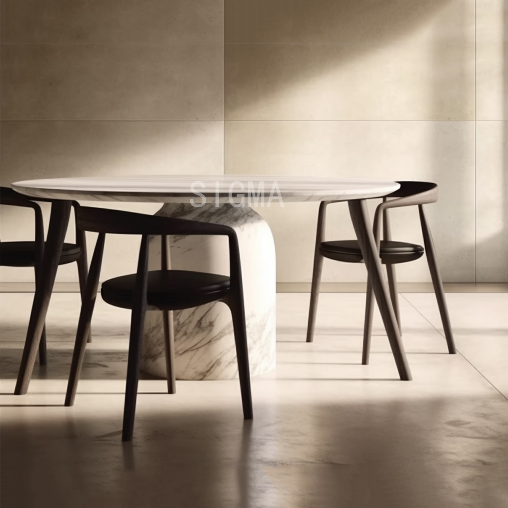 New Arrival Round Dinning Table And Chair Set Solid Wood Furniture Living Room