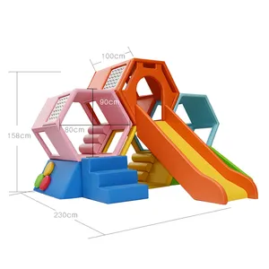 彩虹蜂窝软爬和滑梯组合套装蜜蜂蜂巢日托迷宫游戏室内游乐场儿童幼儿园软游戏套装