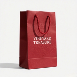 Biểu Tượng Tùy Chỉnh In Sang Trọng Các Tông Màu Trắng Chai Rượu Vang Túi Giấy Có Tay Cầm, Thân Thiện Với Môi Tráng Có Thể Gập Lại Quà Tặng Mua Sắm Túi - Product Image 5