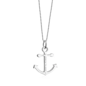 Jietao18K Gold PVD Stainless Steel Custom Coordinate <strong>Nantucket</strong> Anchor Necklace Ball Chain Tarnish Free Nautical Unisex Jewelry - Product Image 3