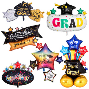 Nuevo sombrero de graduación, globo de papel de aluminio, suministros de decoración para fiesta de graduación, juguetes que hiciste, Graduaciones felices y globos <span class=keywords><strong>Way</strong></span> To Go - Product Image 2