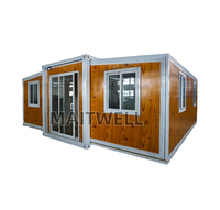 Maison Modulaire Pliable de Bureau Mobile, Maison Extensible de Luxe Préfabriquée à Double Aile, Conteneur Maison Pliante 20ft 40ft