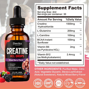 Gotas de Creatina HCL OEM 1500mg Sabor Bayas Mixtas con Vitamina B6 B12 L-Carnitina para Aumentar la Fuerza Muscular, la Resistencia y el Rendimiento, Fábrica en EE. UU. - Product Image 2