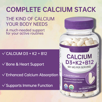 Capsules Halal Calcium Magnésium Zinc Vitamine D3 pour la santé des os, la fonction nerveuse et immunitaire, capsules ZMC