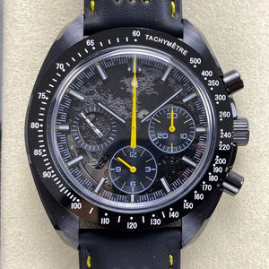 Reloj Mecánico de Lujo de Super Calidad, Resistente al Agua, 44 mm, Fábrica BLS, Movimiento Manual, Cerámica Negra, Cronógrafo, Esqueleto - Product Image 1