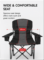Chaise pliante avec accoudoirs personnalisables, extra large et large, chaise de camping d'extérieur, pêche, pique-nique, croquis, chaise portable