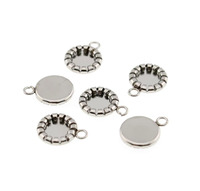 Edelstahl-Anhänger mit gerollter, gezahnter Cabochon-Lünette, Rohling für Zirkonia-Steine