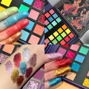 Paleta de sombras de ojos con 72 colores brillantes, mate, resistente al agua, de larga duración, kit de cosméticos en polvo prensado, paleta de maquillaje de ojos para mujer a la moda - Product Image 3