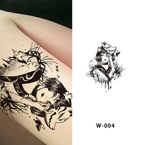 Tatuaje Temporal de Jugo Herbal Negro para Cintura, Calcomanía de Papel Semipermanente Realista para Brazo, Arte Corporal, Uso Profesional - Product Image 4