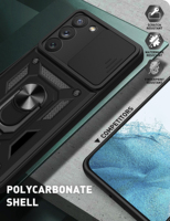 Pour Samsung S26/S25/S24 Ultra, Fabriqué en TPU et PC, avec support magnétique et fenêtre coulissante Fundas Carcasa