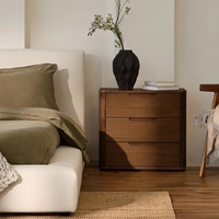 Nouvelle table d'appoint en chêne à 3 tiroirs de style français pour salon, table d'appoint de canapé en bois naturel, OEM ODM personnalisé