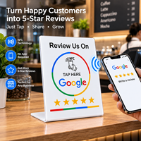 Support de table NFC Google Review en acrylique noir pour avis en ligne – Idéal pour restaurants et hôtels