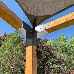 Kit de pérgola Base de 3 vías <span class=keywords><strong>para</strong></span> pérgola Soporte de esquina de ángulo recto Soportes de pérgola de acero aleado Botas con tornillos <span class=keywords><strong>para</strong></span> madera 4x4 - Product Image 4
