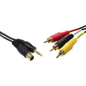 Connecteur PC vers TV/vidéo mini-DIN 4 broches, jack et 3 RCA pour transmettre le vidéo et l'audio entre les appareils. - Product Image 1