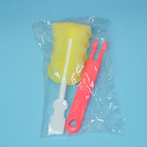 Brosse à biberon Aixin avec tête en éponge remplaçable, outil de nettoyage en plastique pour tasses et biberons - Product Image 1