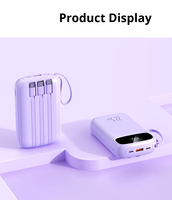 Batterie externe portable 10000 mAh, batterie au lithium intelligente, interface d'entrée micro USB, 22,5 W pour la charge des smartphones et des ordinateurs portables
