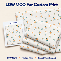 Kain Twill Katun 100% Cetak Digital Motif Ranting Mawar 145 GSM Lebar 56 hingga 57 Inci untuk Gaun, Kemeja, Rok