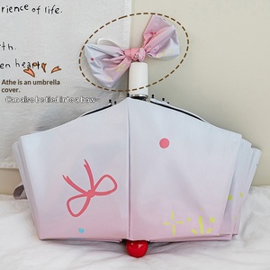 Three-fold Cartoon Red Nose Black Rubber Sunscreen Rain <b>Umbrella</b> for Female Manufacturers Spot Wholesale Printing - Product Image 2